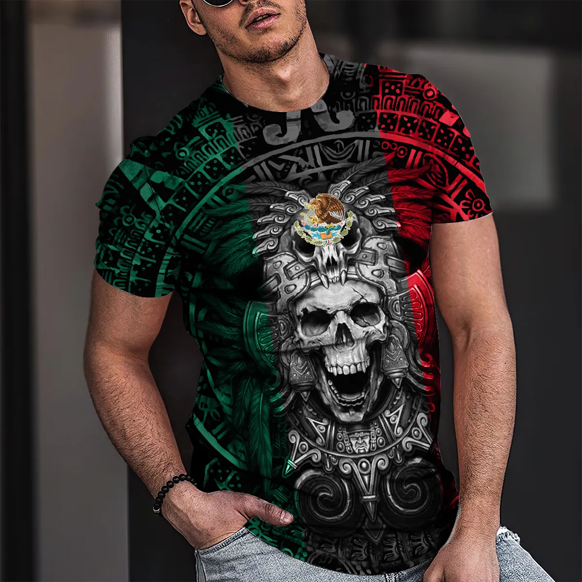 3D All Over Print Maxican Aztec Warrior Shirt, Gift for Mexico Shirt