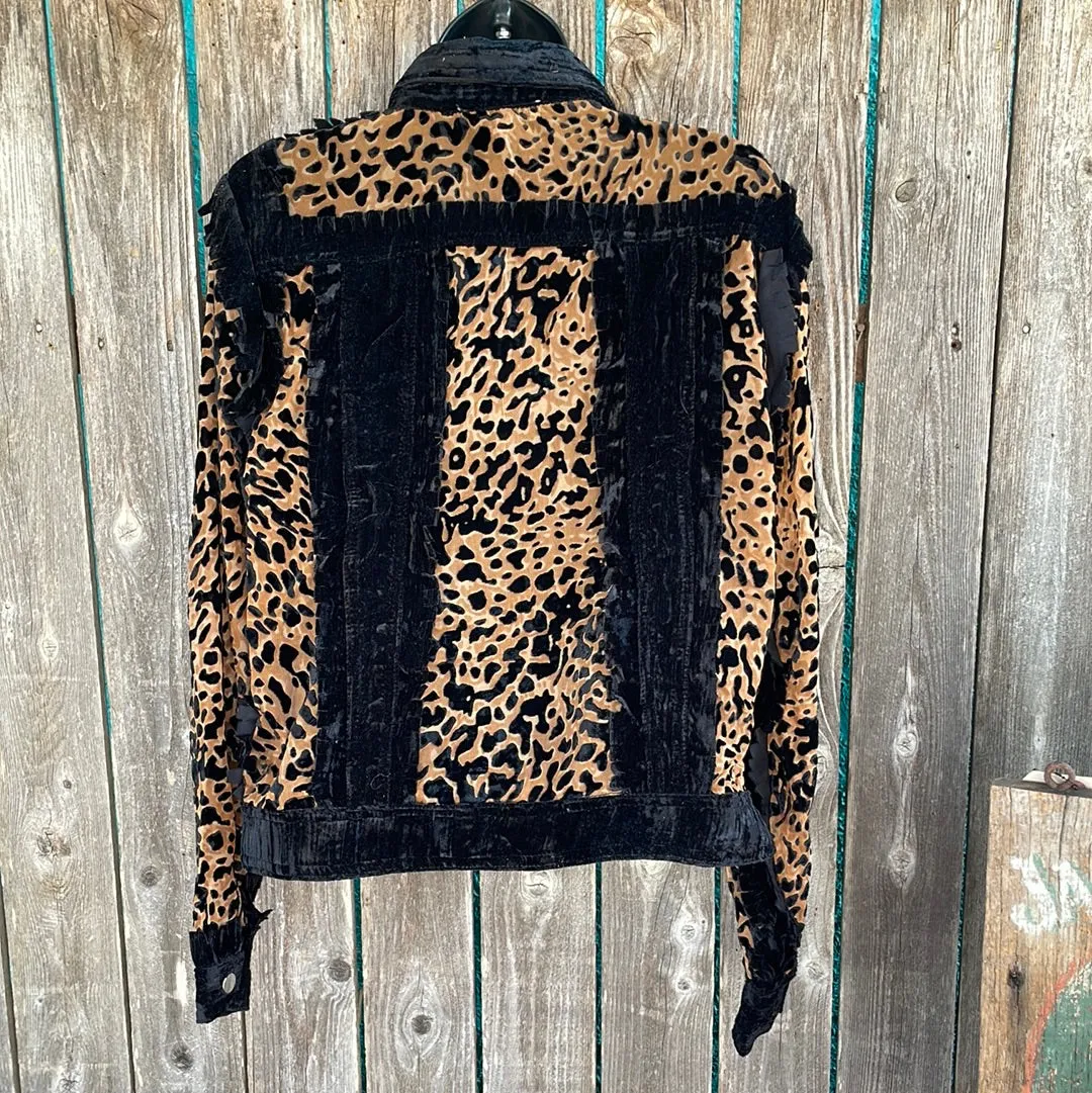 Adore Apparel Cheetah Velvet Burnout Jacket