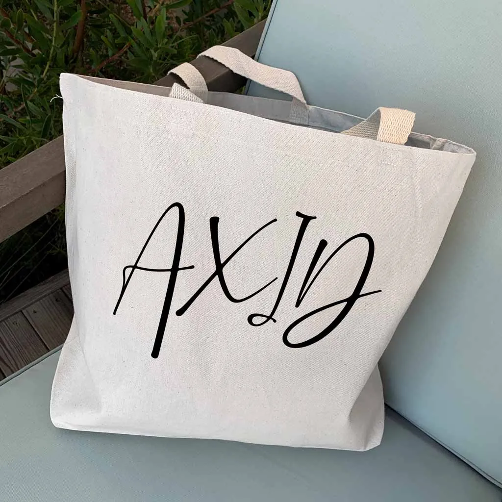 Alpha Xi Delta Script Writing Nickname Canvas Tote Bag