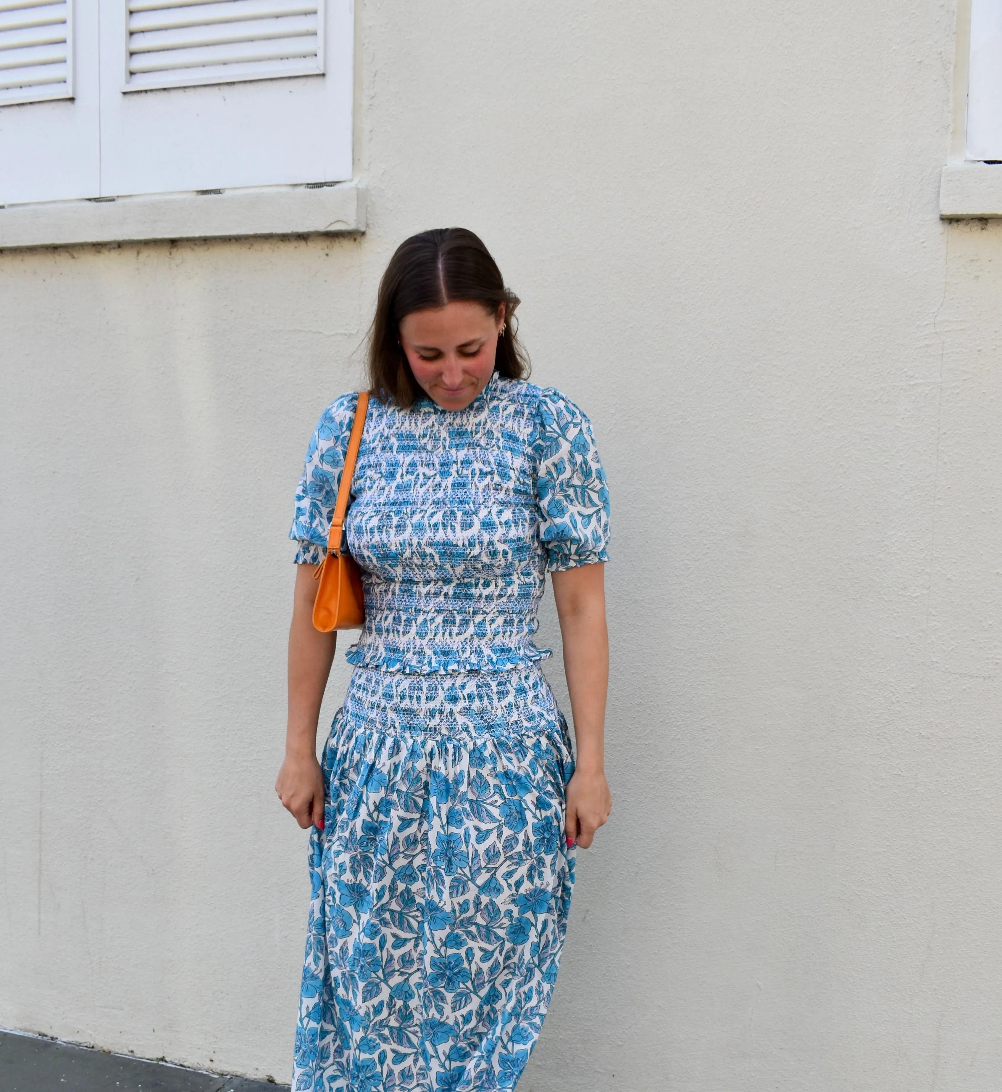 Annie Smocked Top Summer Turquoise Blue