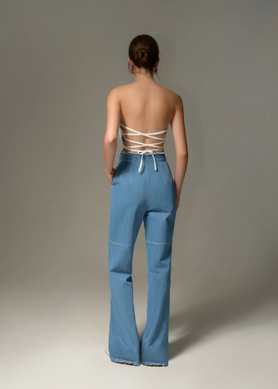 AQUA DENIM RELAXED PANTS