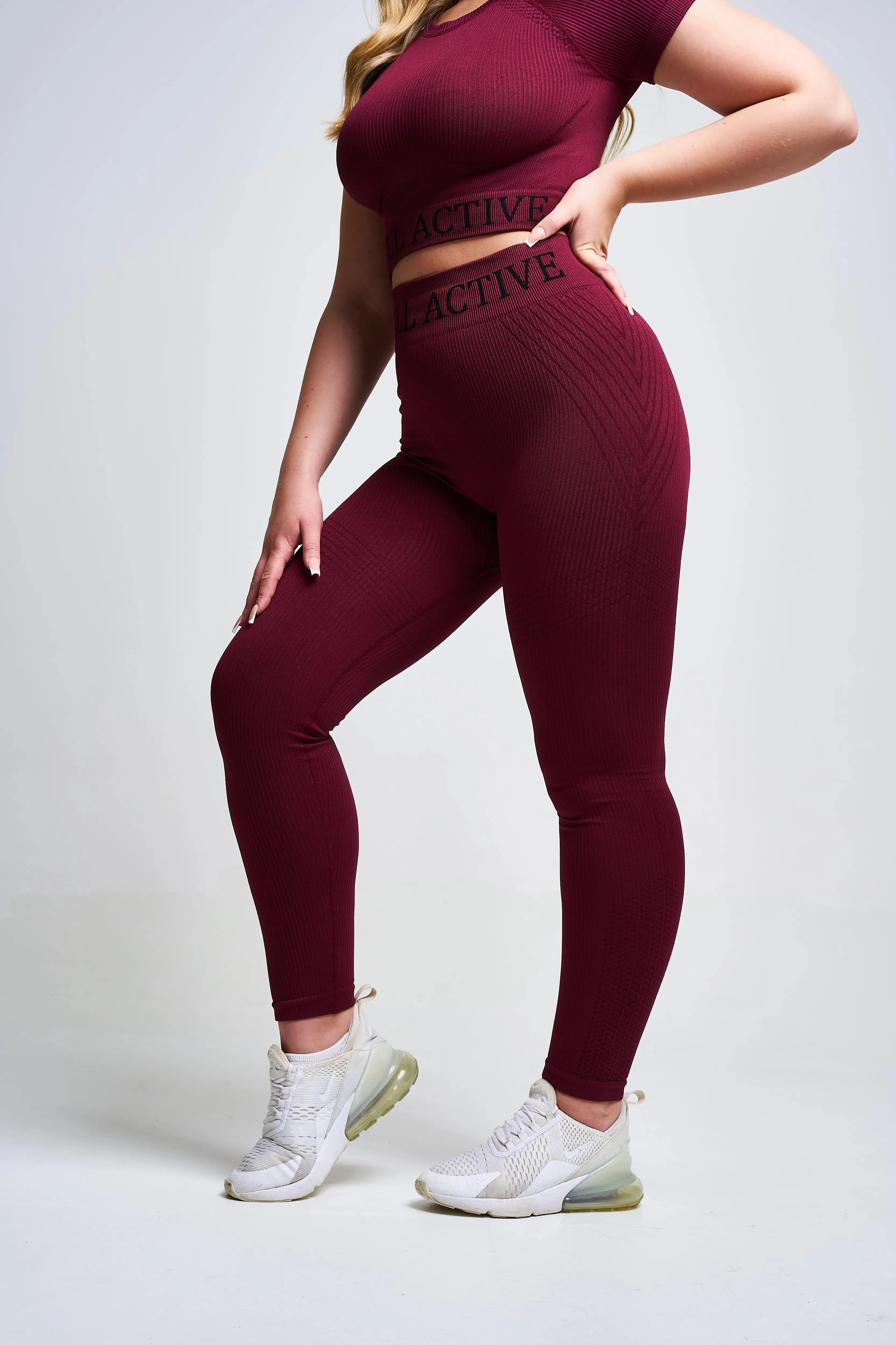 Avira Panel recycled Seamless Legging – Burgundy