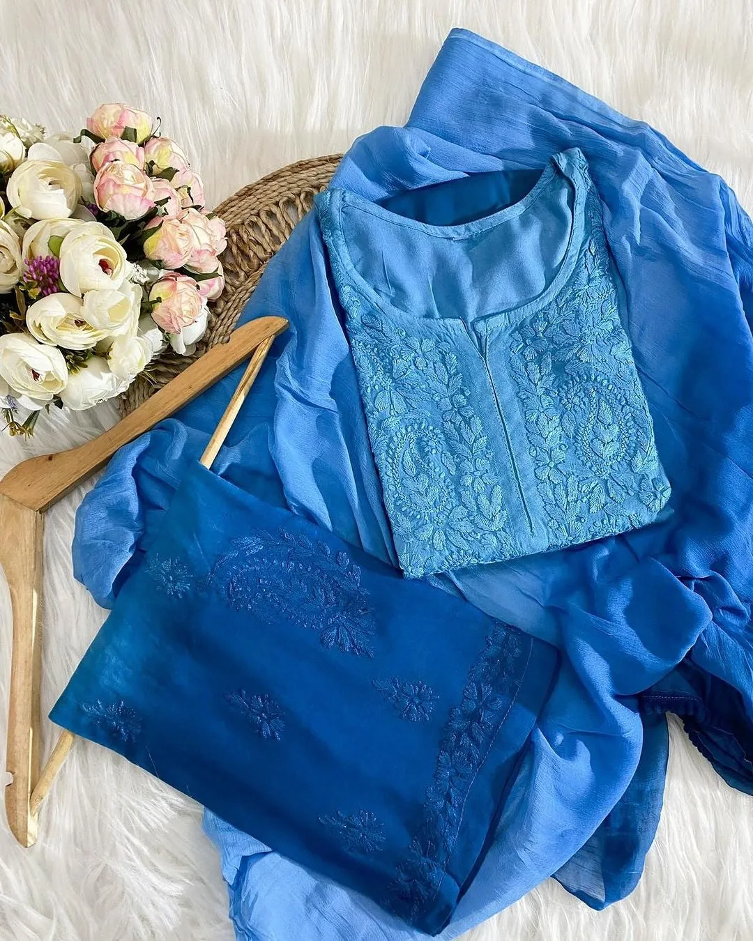 Bahar Ombre Dyed Chikankari Set