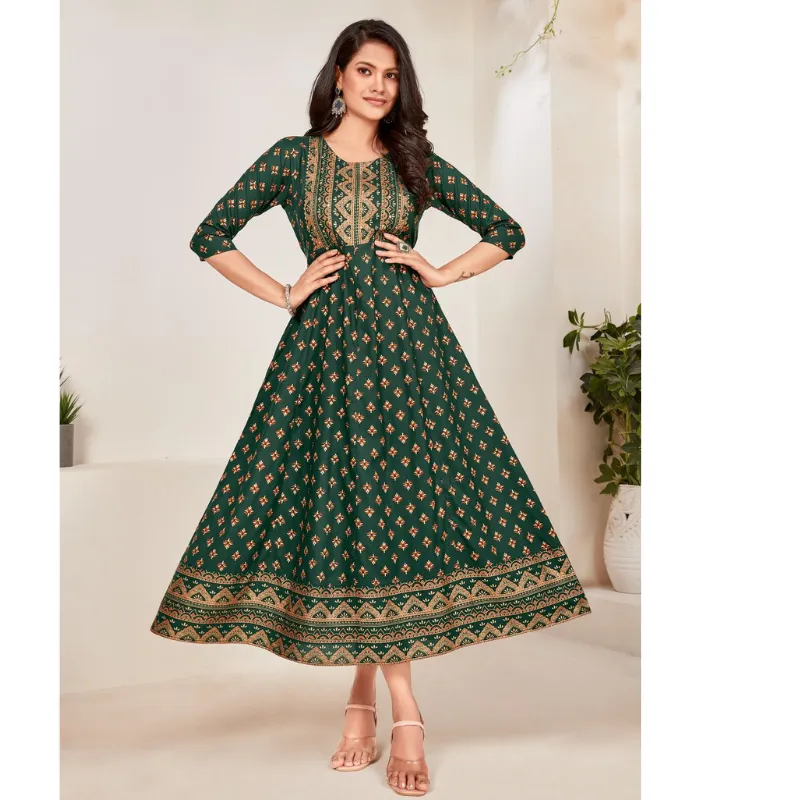 Beautiful Women Green Ethnic Gown