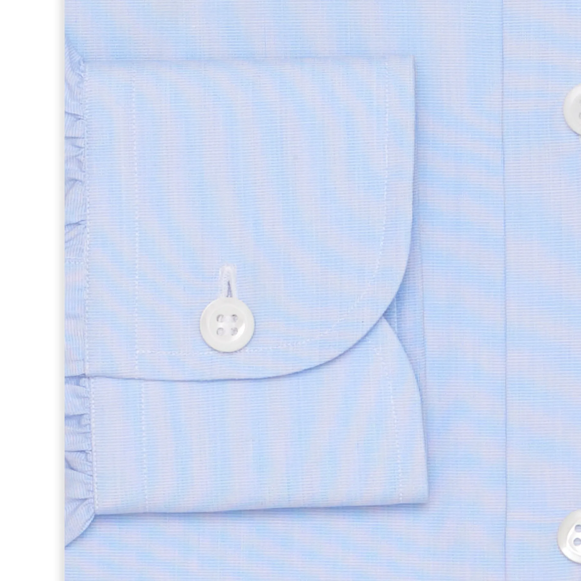 BESPOKE ATHENS Handmade Blue End-on-End Cotton Spalla Camicia Dress Shirt NEW