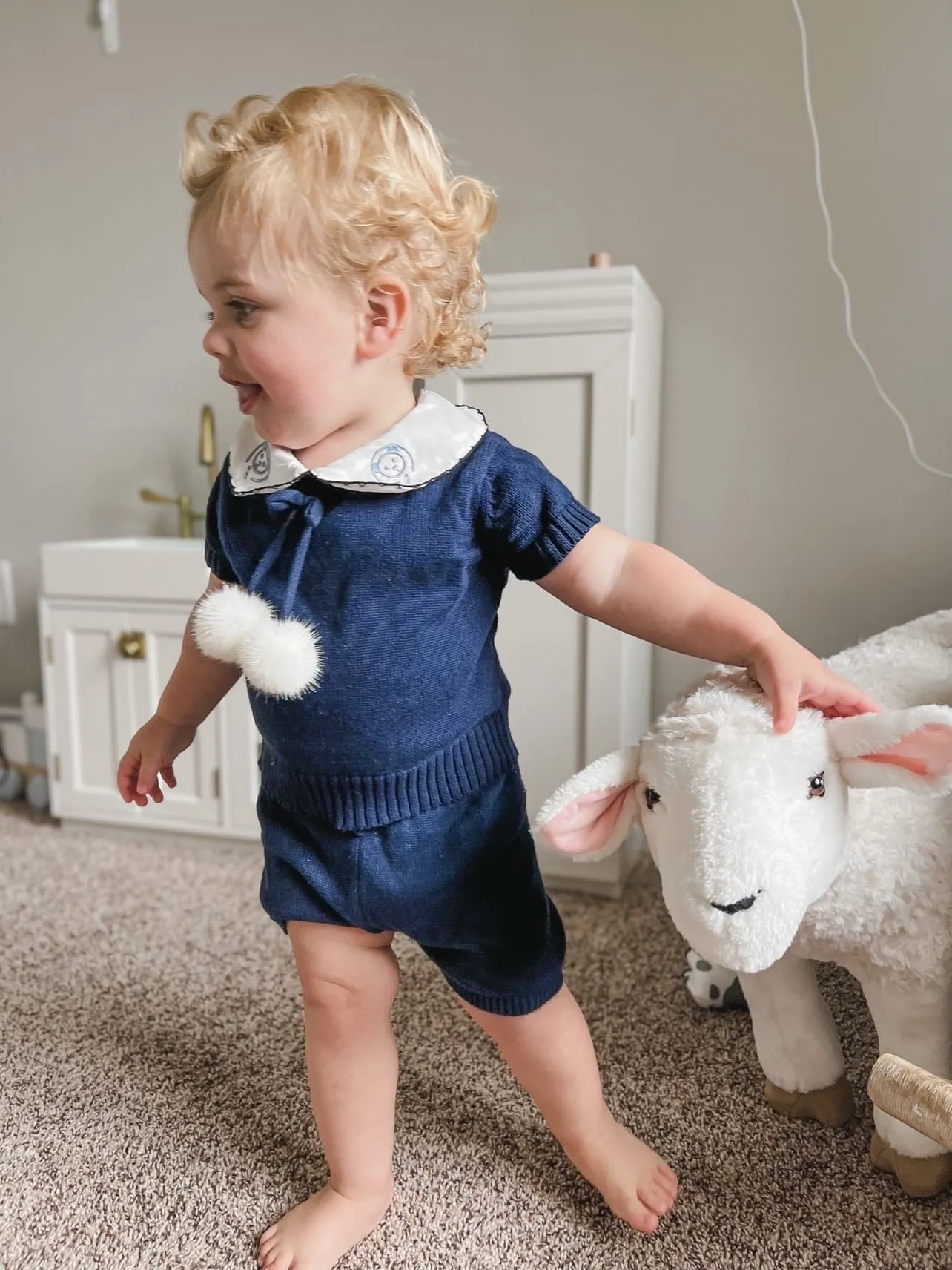 Billie Navy Knit Top and Shorts Set