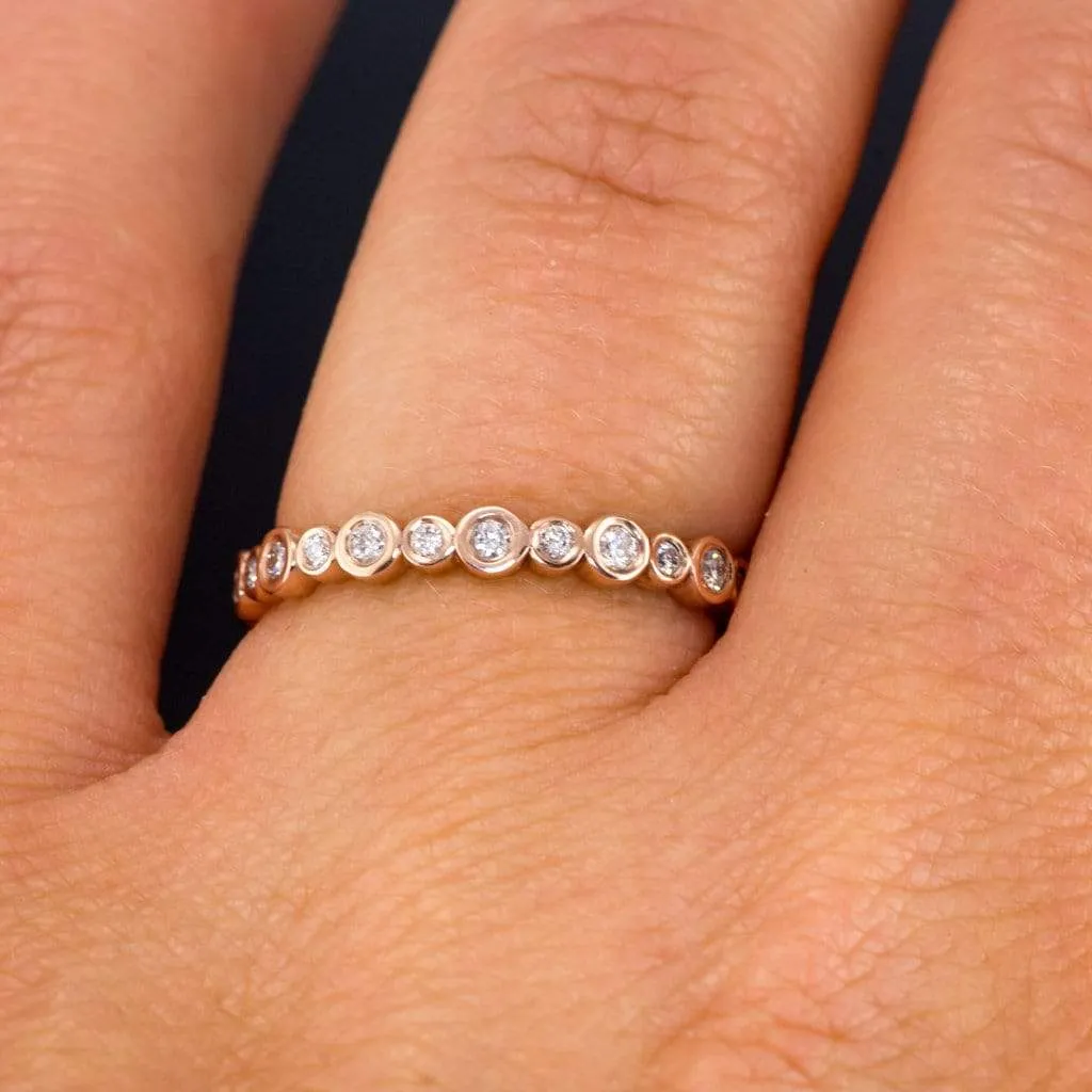 Bree Anniversary Band - Bezel Set Diamond Eternity Stacking Ring Wedding Band