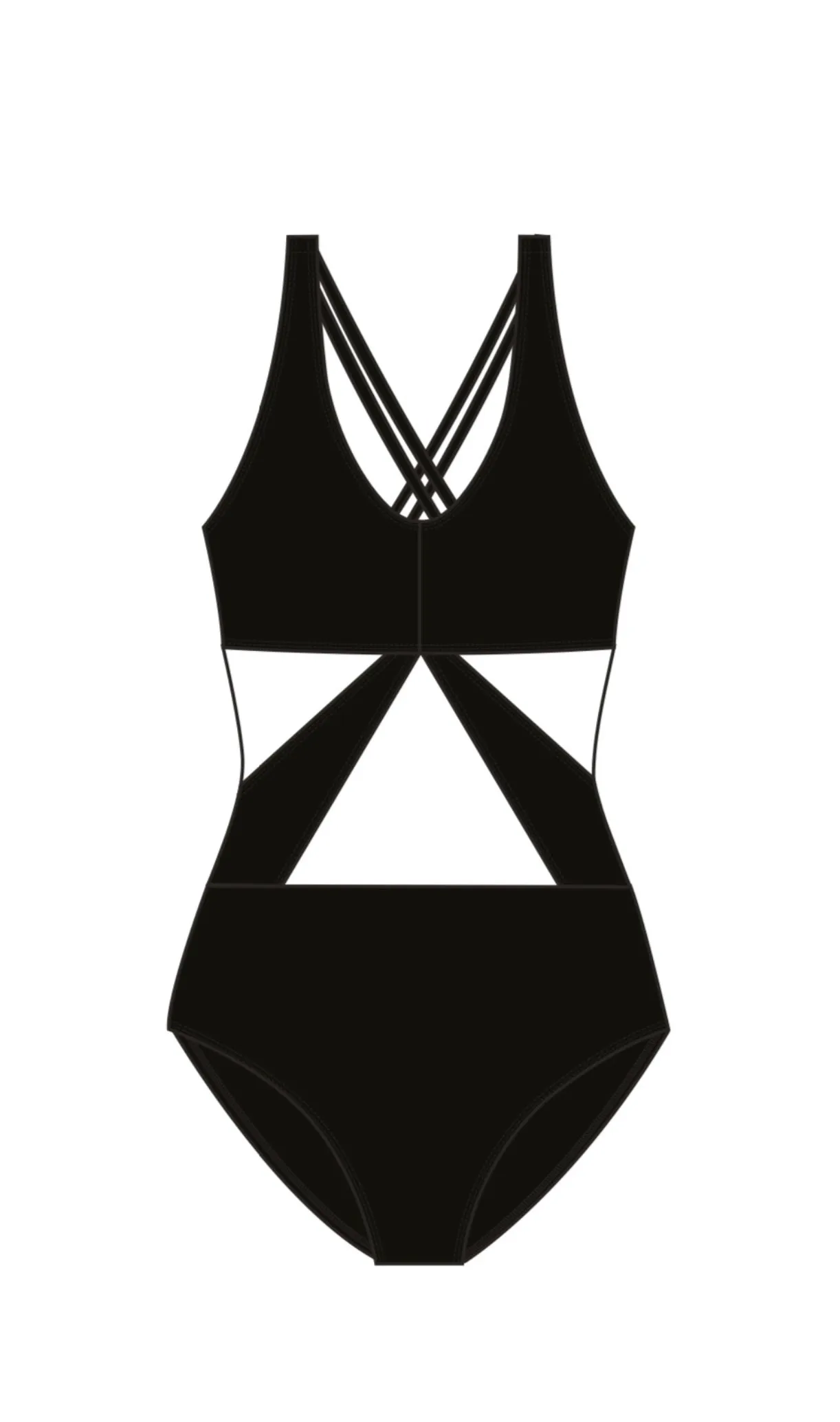 BS Swimwear Black Mesh One Piece