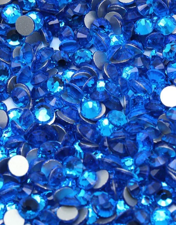 Capri blue glass rhinestones