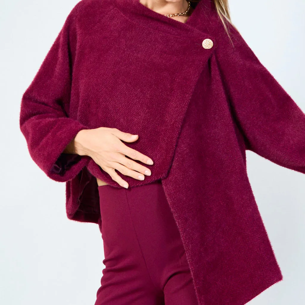 Cozy cowl-neck cropped sweater wholesale