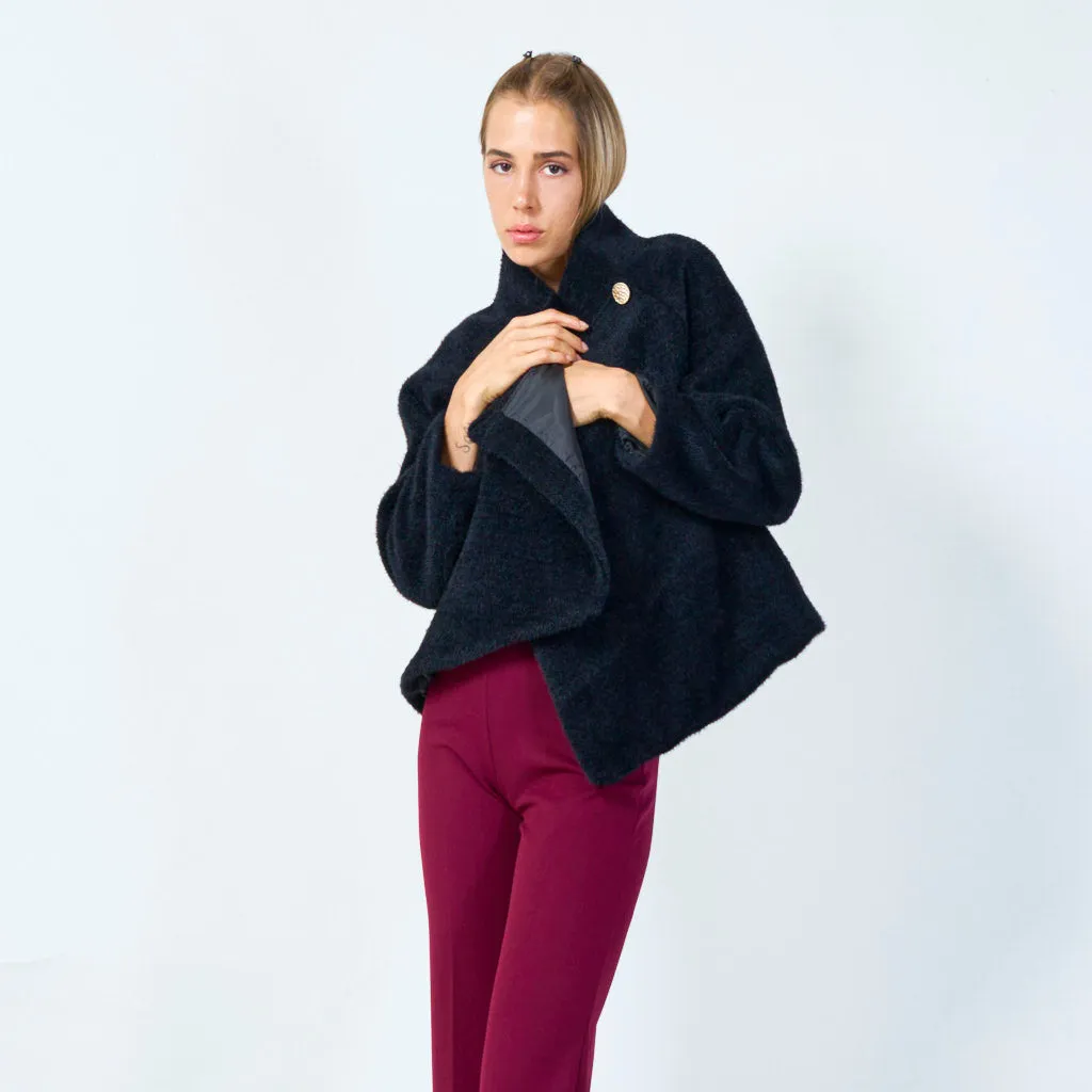 Cozy cowl-neck cropped sweater wholesale