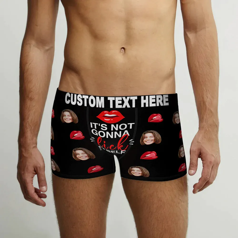 Custom Face Boxer Briefs It's Not Gonna Lick Itself Personalised Naughty Valentine's Day Gift for Him