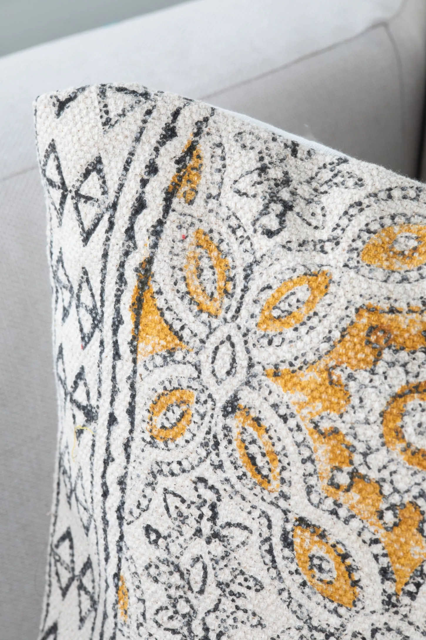 Dhurrie Woven Block Print Pillow