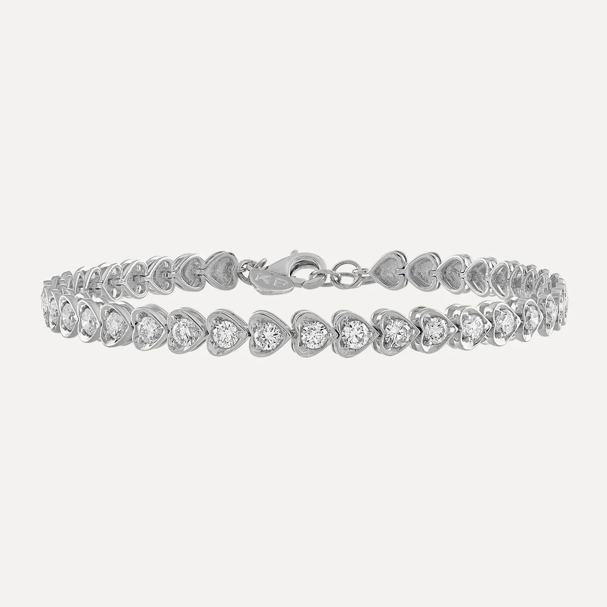 Diamond Illusion Heart Tennis Bracelet