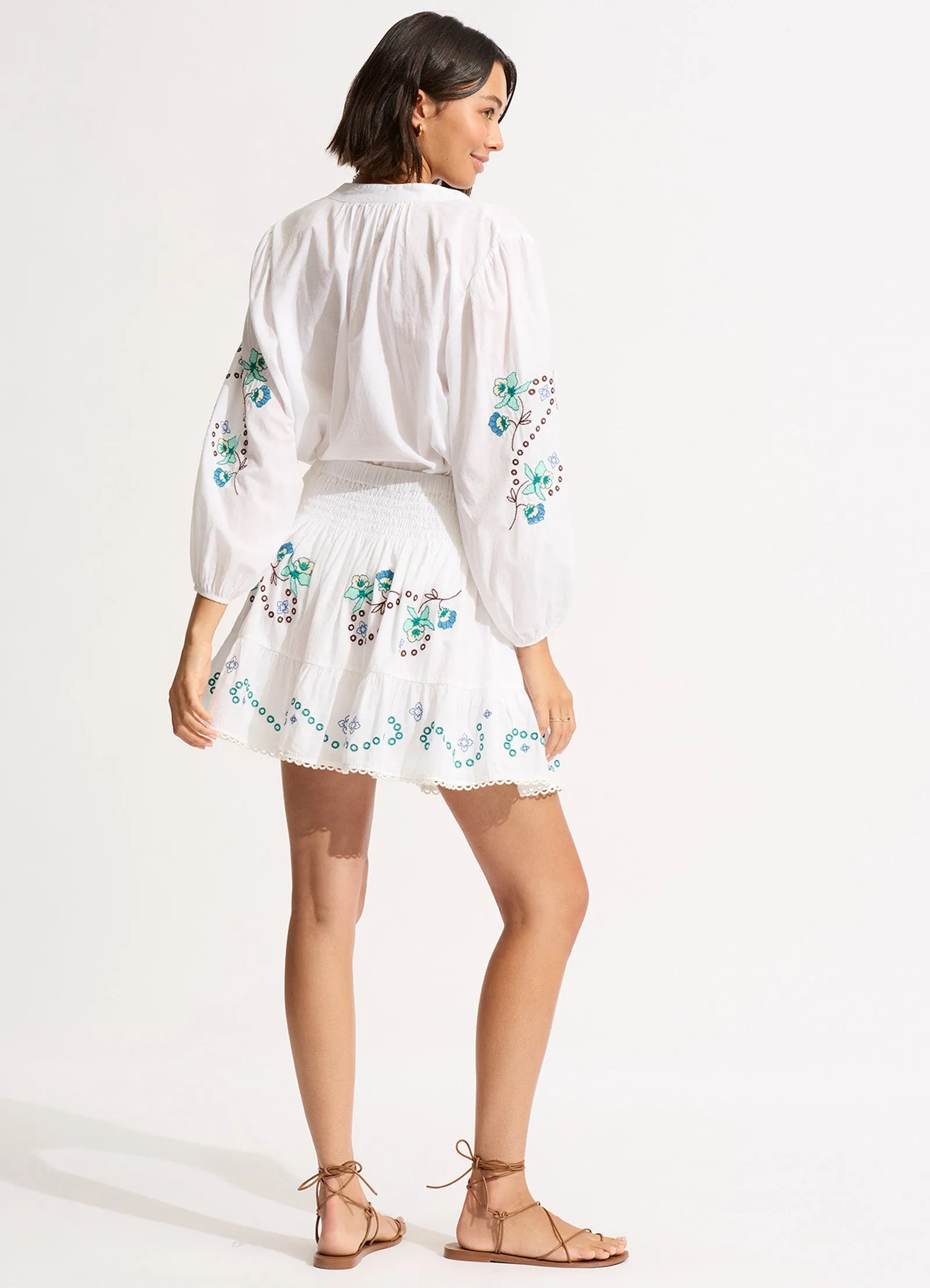 Eden Embroidery Top - White