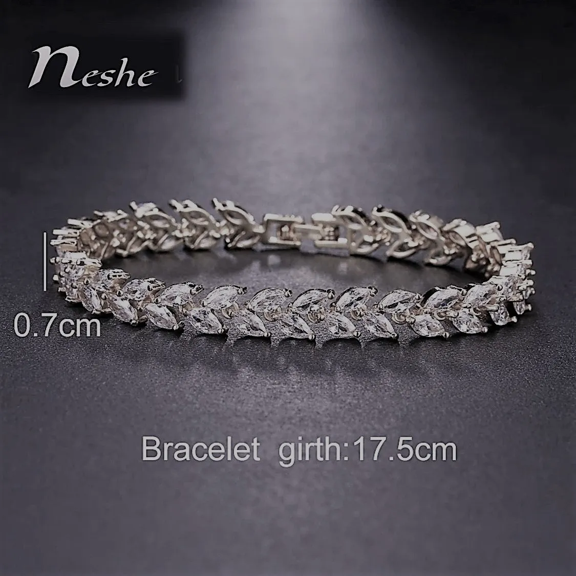 Elegant AAA CZ Crystal Leaves Bracelet - 3 Colors