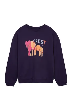 Elephants Logo Crewneck Sweater | Dark Purple