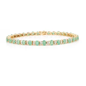 Emerald and Diamond Designer Tennis Bracelet