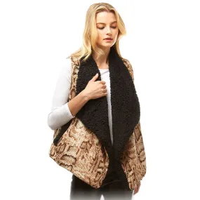 Fall Winter Snake Skin Fur Lining Vest