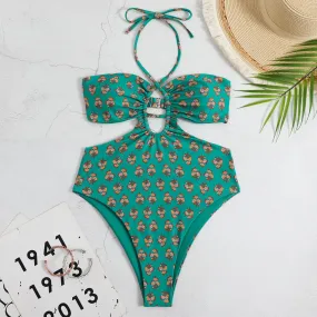 Floral Hollow Out Swimsuit