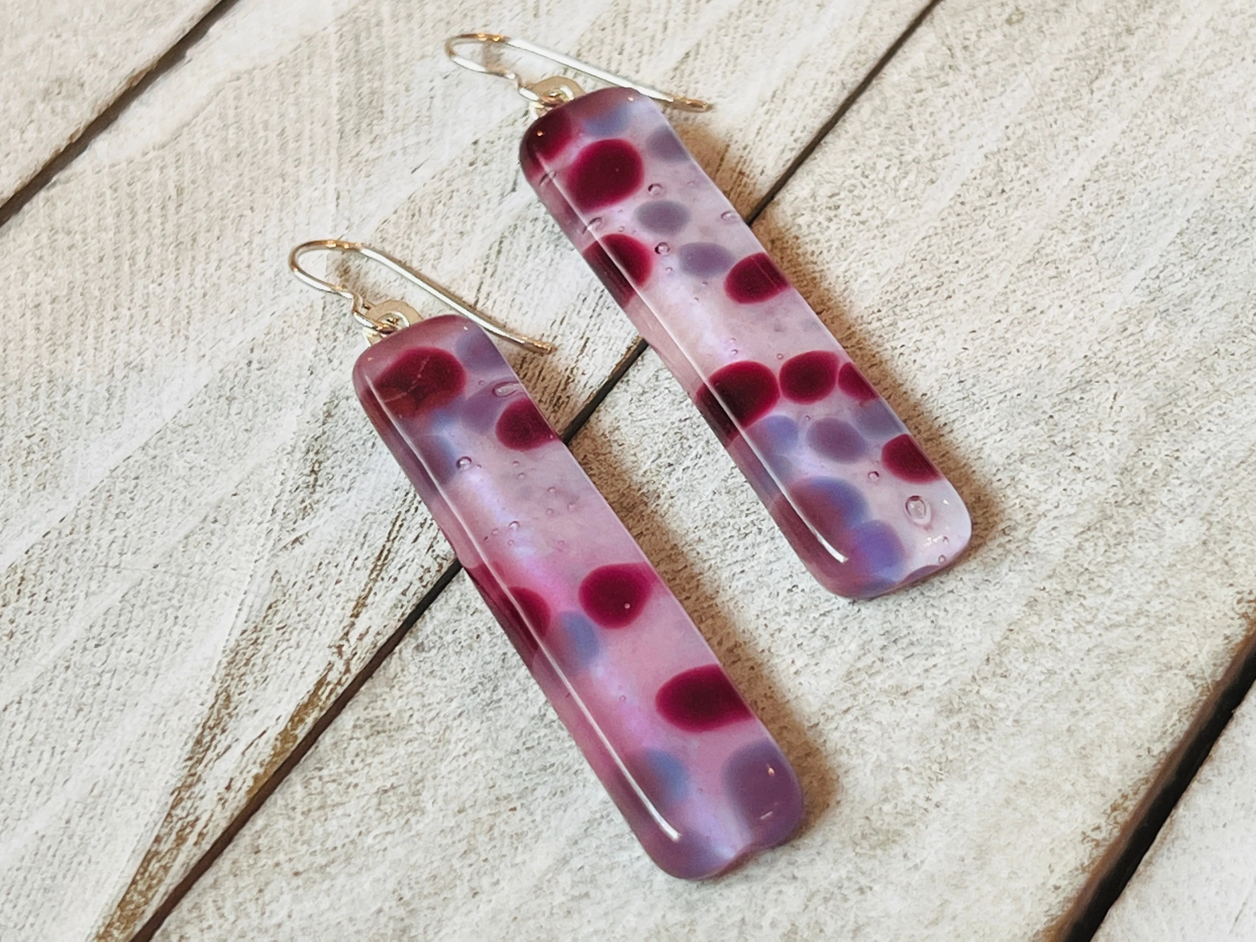 Fused Glass Earrings~ Amethyst Inspiration