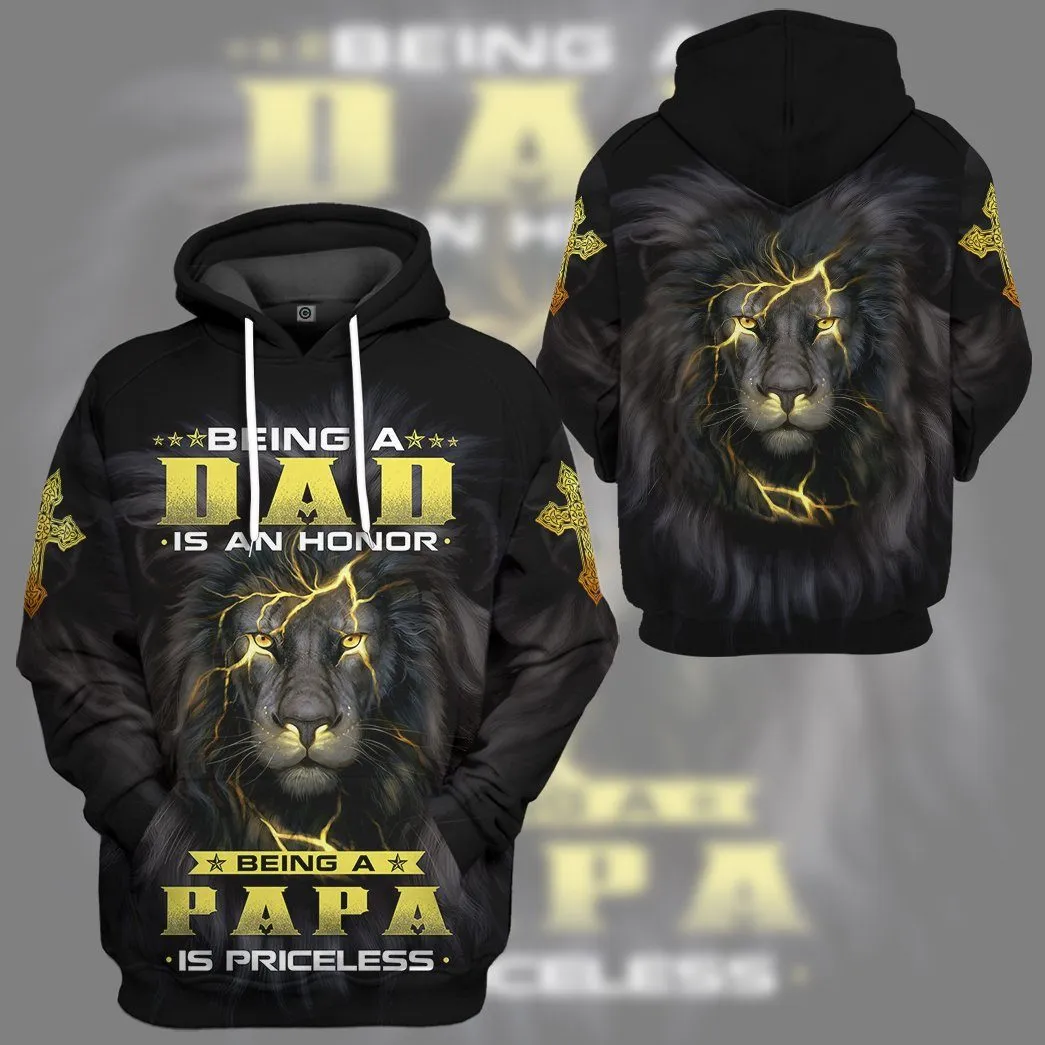 Gearhuman 3D Happy Fathers Day Lion Custom Tshirt Hoodie Apparel