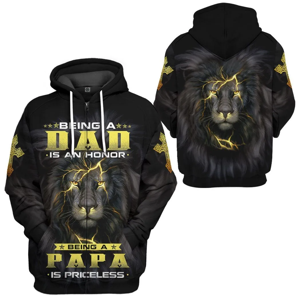 Gearhuman 3D Happy Fathers Day Lion Custom Tshirt Hoodie Apparel