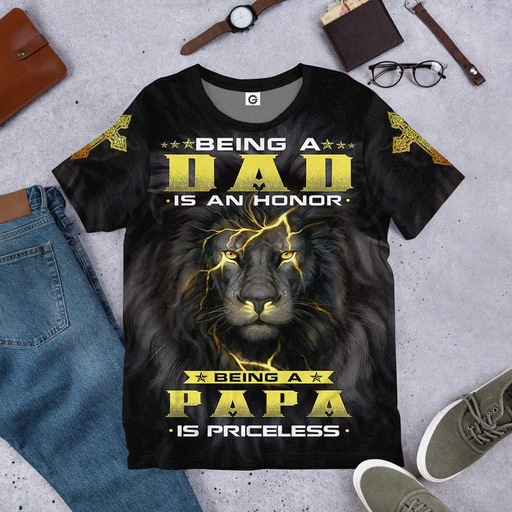 Gearhuman 3D Happy Fathers Day Lion Custom Tshirt Hoodie Apparel