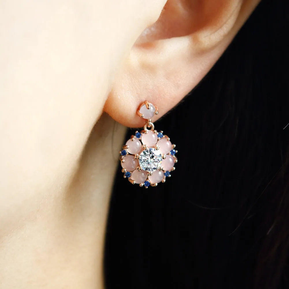 Gemstome CZ Flower Dangle Earrings