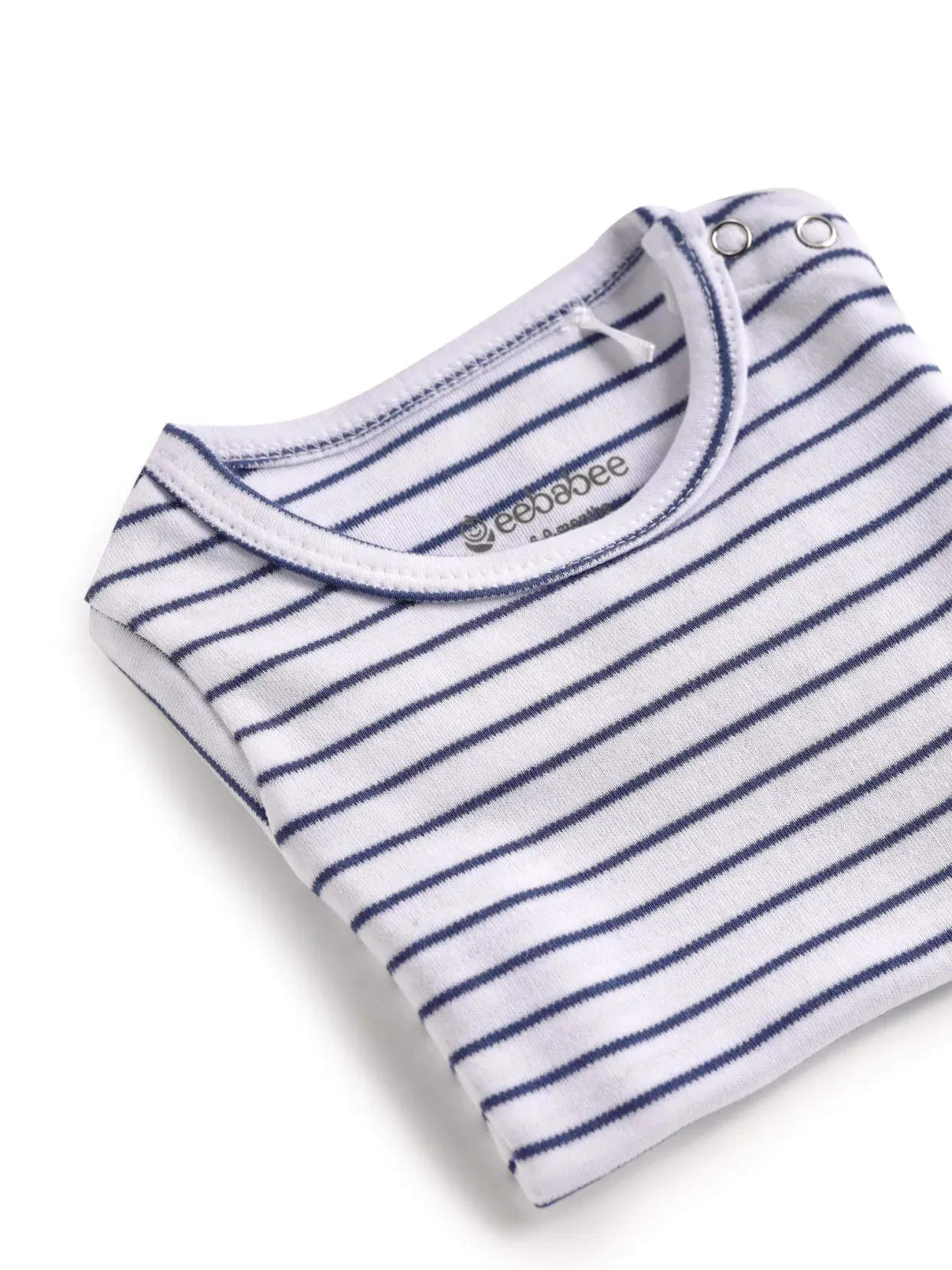 Half sleeve white & blue little boys stripe t-shirt for baby