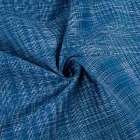 Handwoven Yarn Dyed Cotton Fabric in Blue | Fair Trade from India