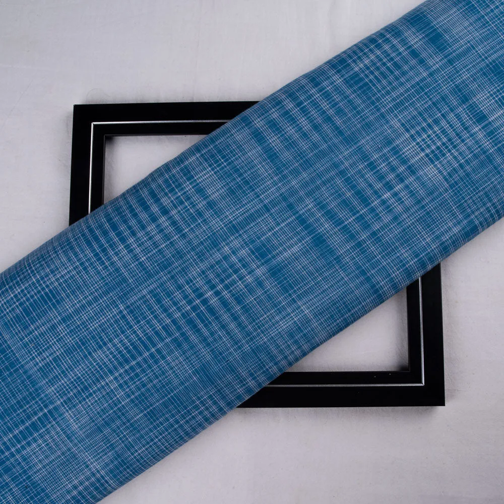 Handwoven Yarn Dyed Cotton Fabric in Blue | Fair Trade from India