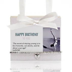 Happy Birthday Postcard With Diamante Bracelet 'The Secret To A Good Life..'