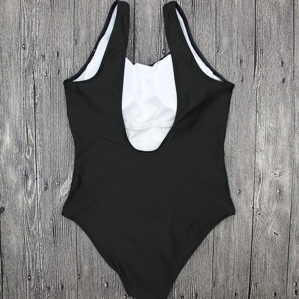 Ice Cream One Piece Backless Swimwear