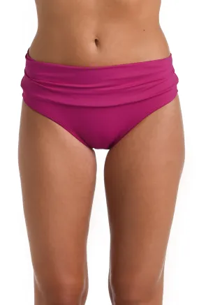 Island Goddess Shirred Band Hipster Bottom - Magenta