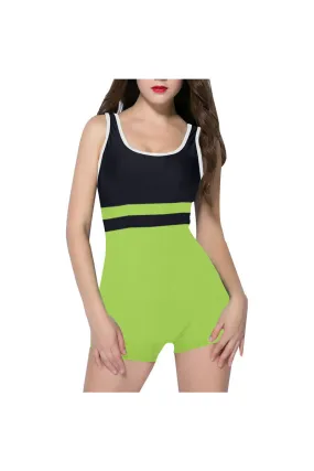 Lime Green & Blue  Classic One Piece Swimwear