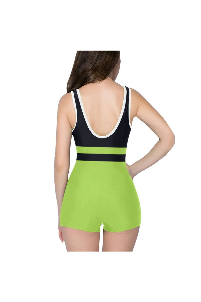 Lime Green & Blue  Classic One Piece Swimwear