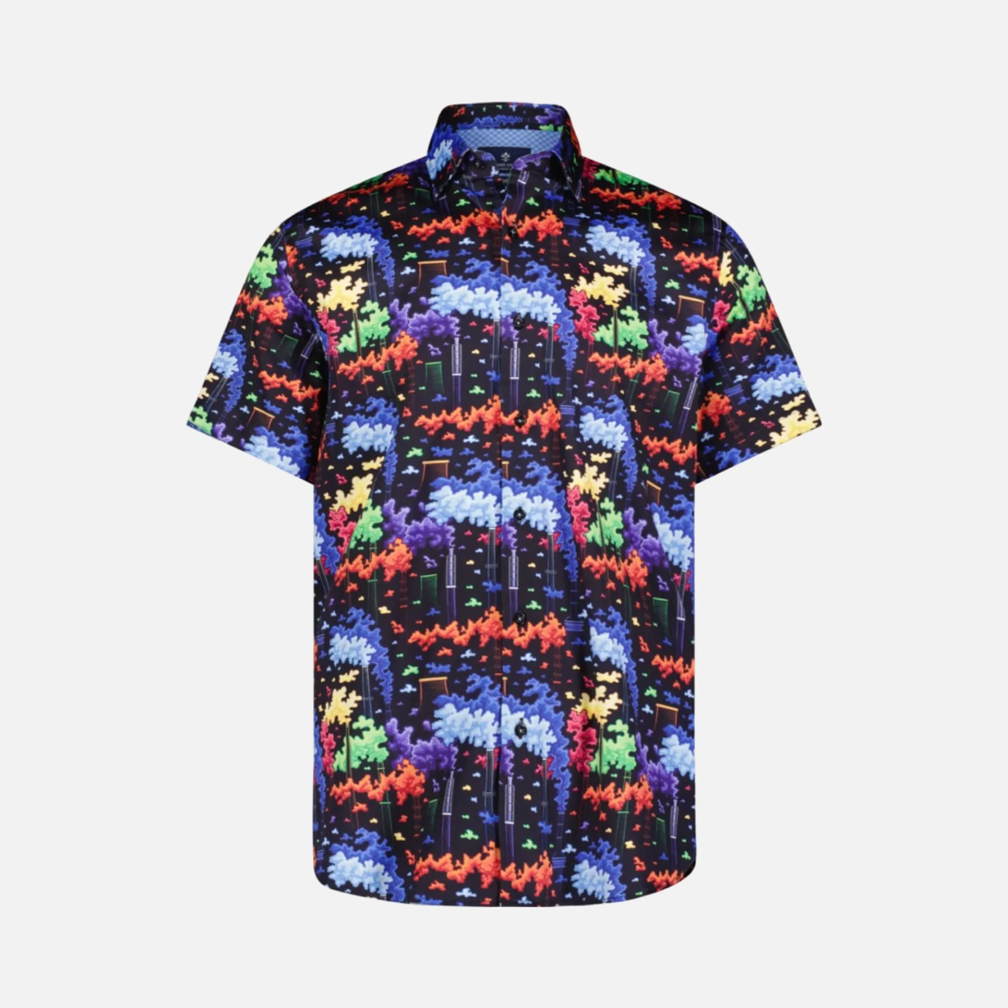 Luchiano Visconti Men's Shirt 5063 Multi-Color Smoke Print | Clearance