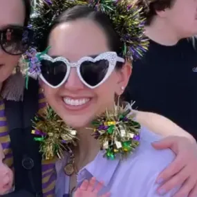 Mardi Gras Mambo Pom Pom Earrings