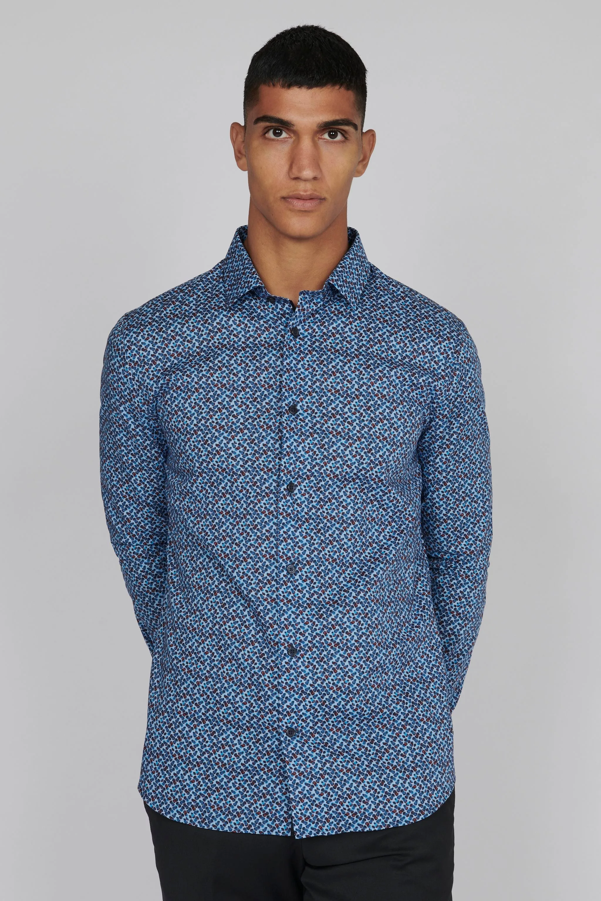 Matinique Vintage Pattern Shirt Blue