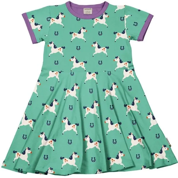 Maxomorra Horse Organic Cotton Short Sleeved Circle Dress