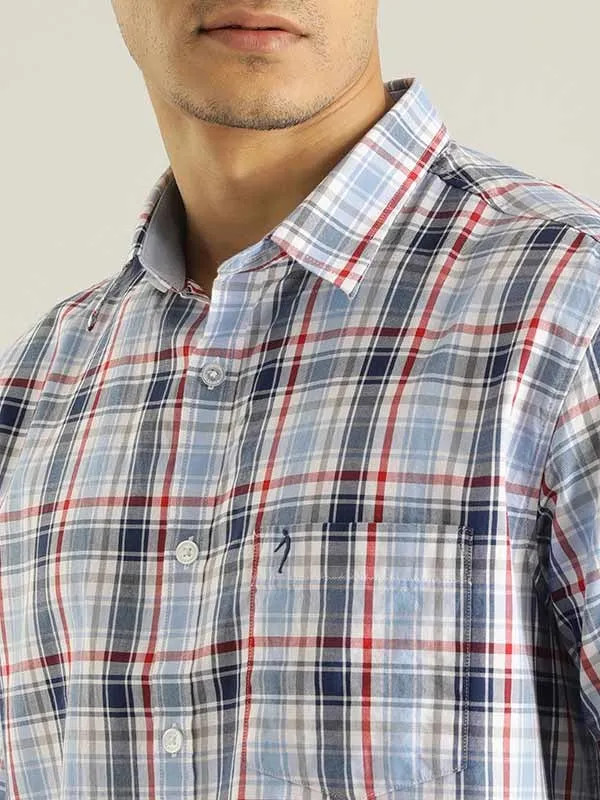 Men Checked Half Sleeve Cotton Shirt