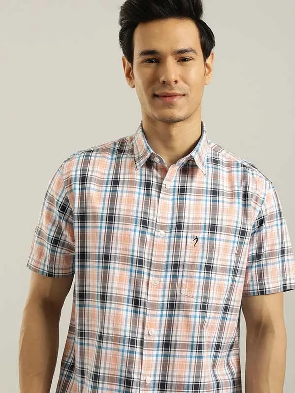 Men Checked Half Sleeve Cotton Shirt