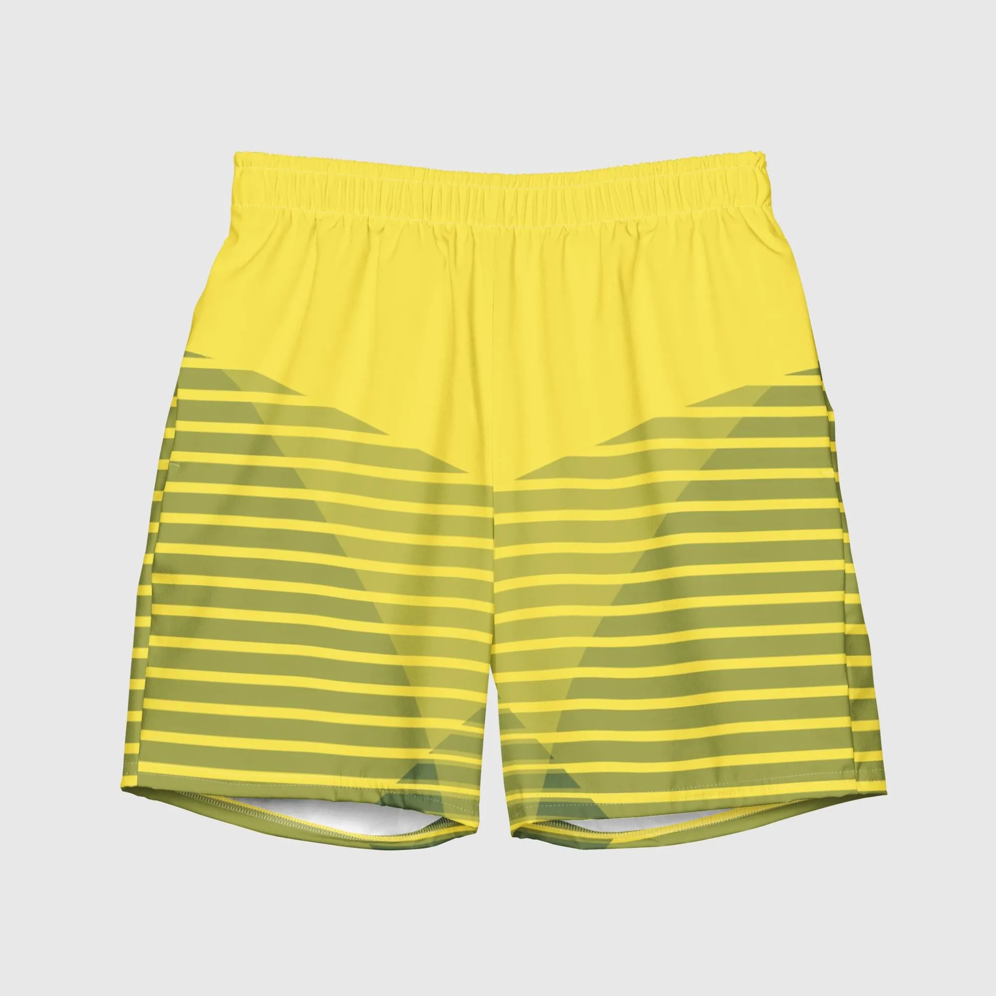 Men's swim trunks - Yellow stripes