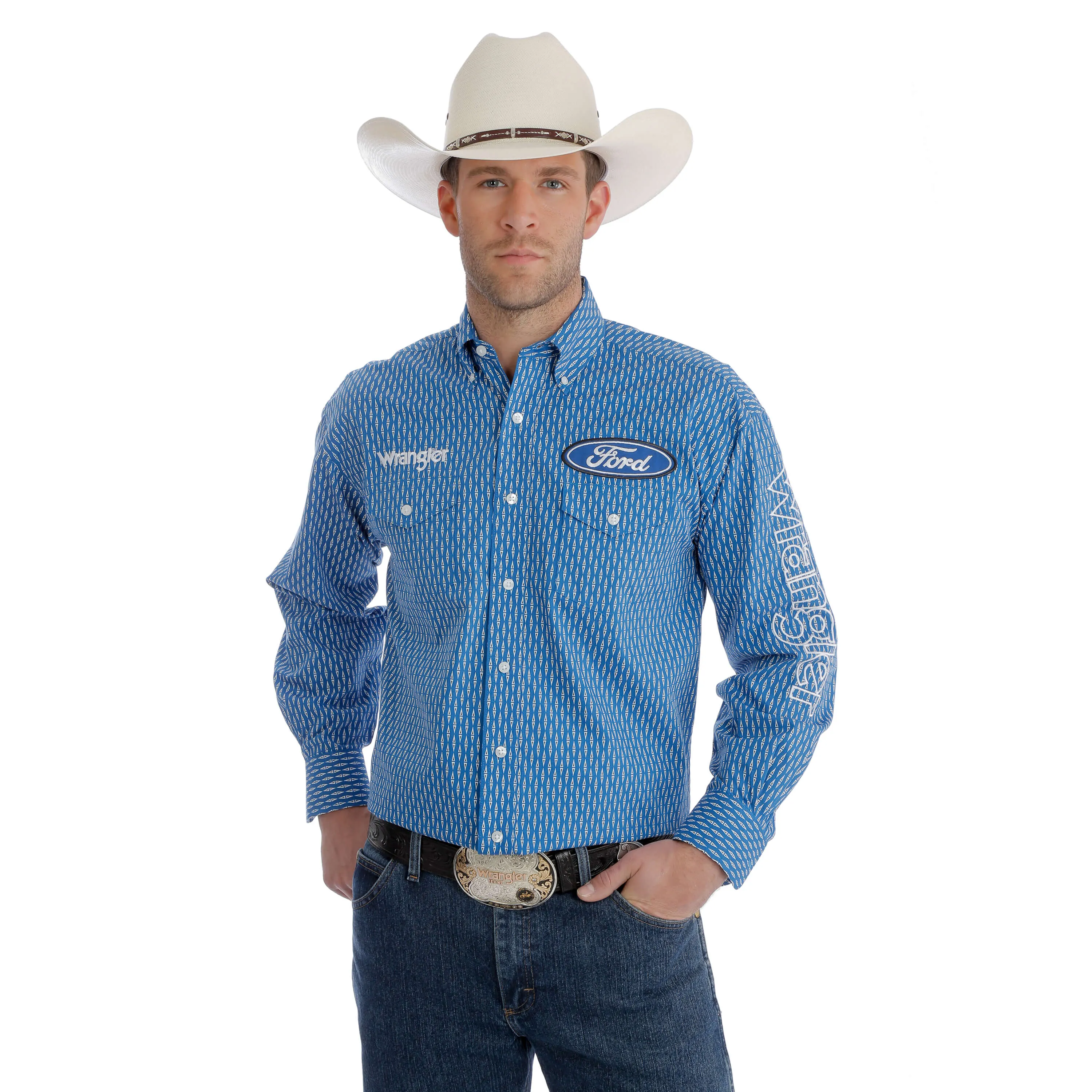 Men's Wrangler and Ford Logo Long Sleeve Shirt