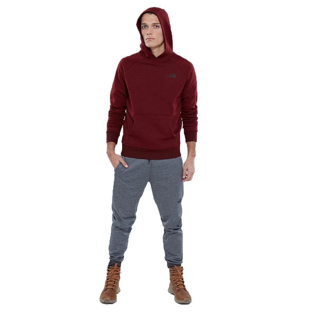 North Face Raglan Red Box Mens Pullover Hoody - Cardinal Red