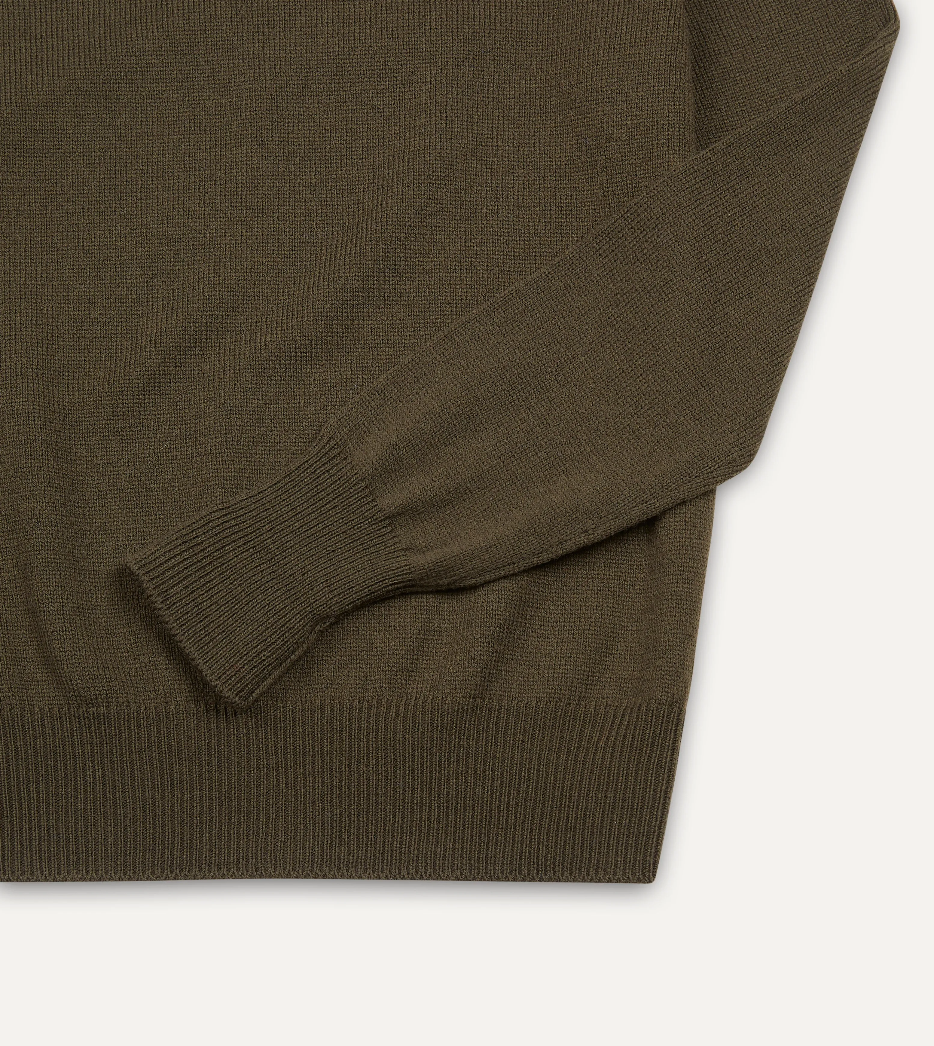 Olive Green Merino Crew Neck Jumper