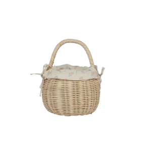 Olli Ella Rattan Berry Basket with Lining - Pansy