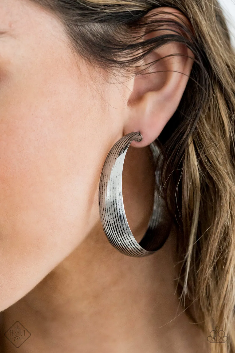 Paparazzi Accessories - Desert Wanderings - Silver Fashion Fix Earrings July 2020