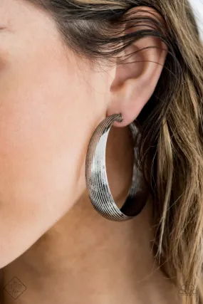 Paparazzi Accessories - Desert Wanderings - Silver Fashion Fix Earrings July 2020